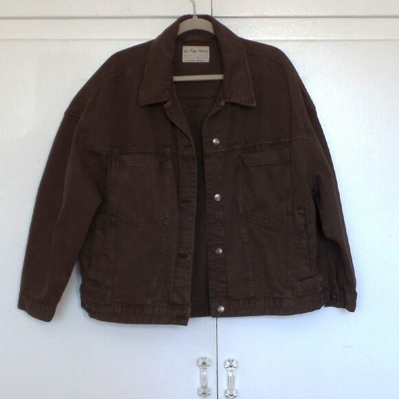 Free People  We The Free Opal Swing Denim Jacket XL BROWN - Picture 4 of 7